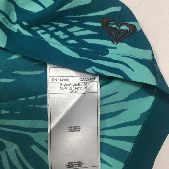 Roxy Tube Top Size Medium Leaf pattern Tropical - Picture 7 of 7